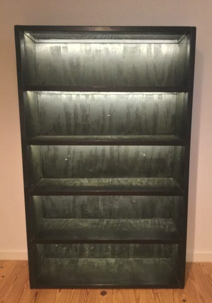 Bookcase with new LED lighting.